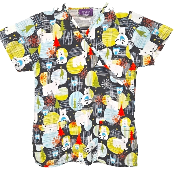 Scrub Top Bundle Tokidoki Anime Space Impulse ScrubWorks Polar Bears Owls Size S - Picture 3 of 8